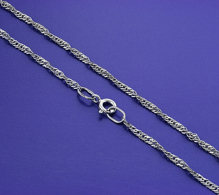 Фото «GZ-6008» Серебряная цепочка плетение «Панцирное крученое»