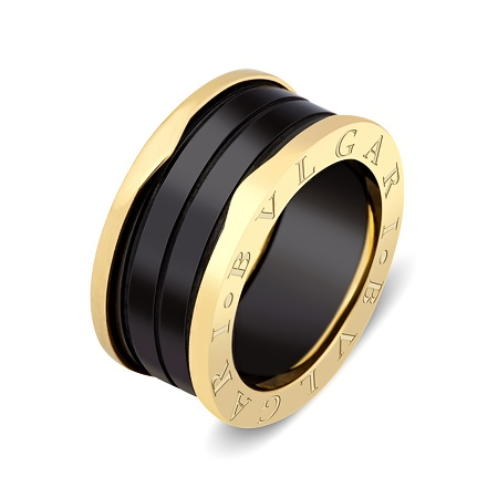 Фото «ZG-1138» Золотое кольцо булгари с сердиной из керамики