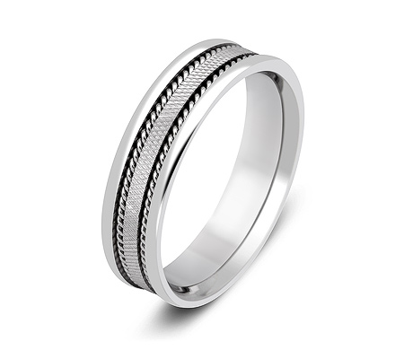 Фото «ZG-50003» Оригинальное обручальное кольцо из белого золота