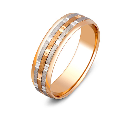 Фото «ZG-50023» Обручальное кольцо из красного и белого золота