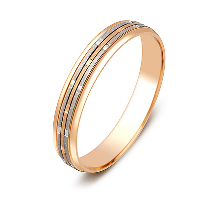 Фото «ZG-50055» Обручальное кольцо из комбинированного золота