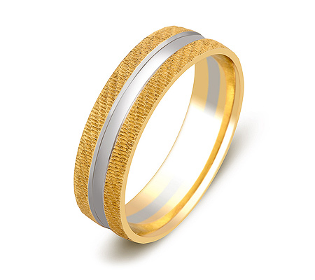 Фото «ZG-50080» Обручальное кольцо из желтого и белого золота